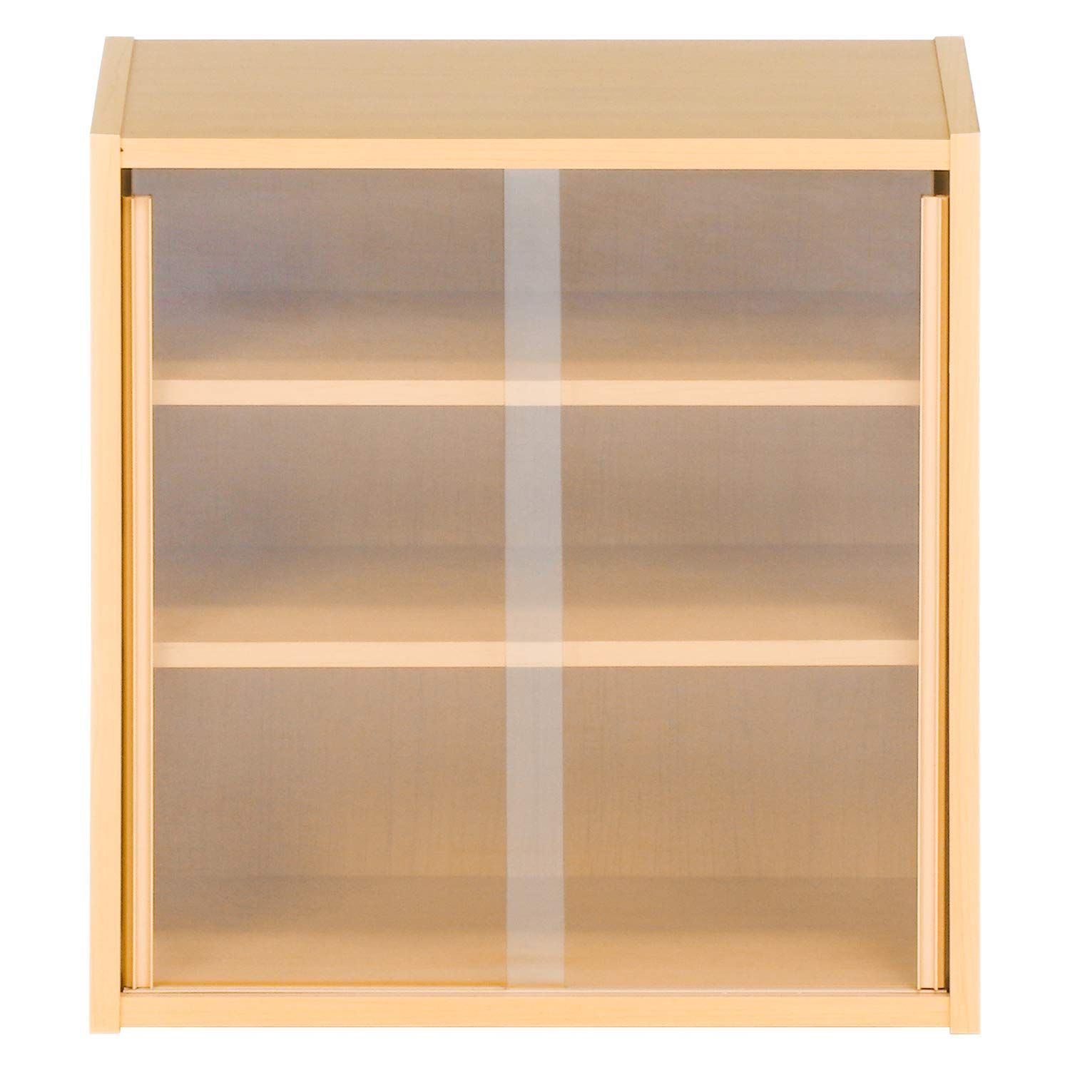 数量限定】ナチュラル ガラス扉 幅43×奥行29×高さ44cm 可動棚 キッチン