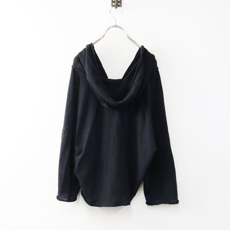 イタリア製 トランジットパーサッチ Transit par such ドライコットンニット ショート フードパーカー 1 ブラック┃