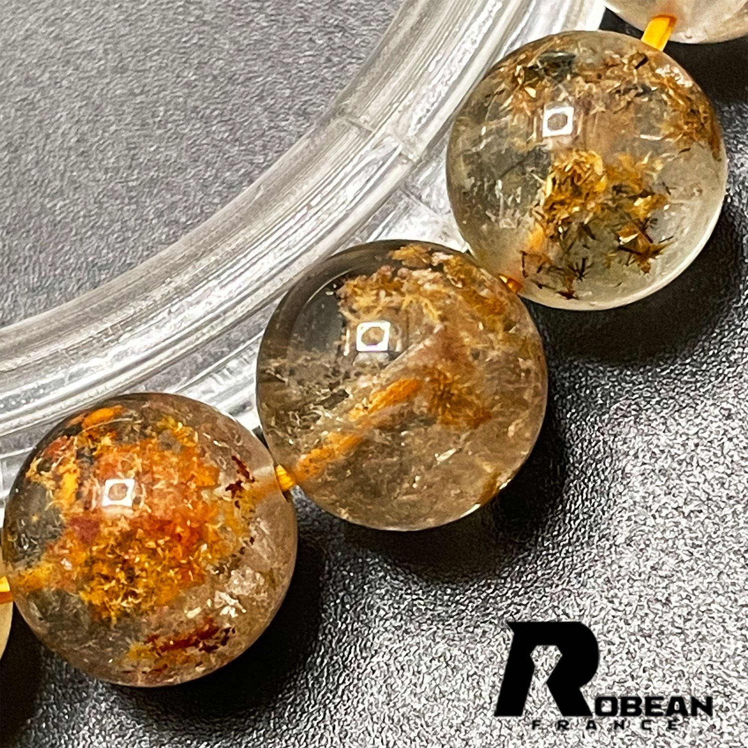 絶賛 EU製 定価5万円☆ROBEAN・ 太陽花タイチンルチル☆黄金針水晶 金