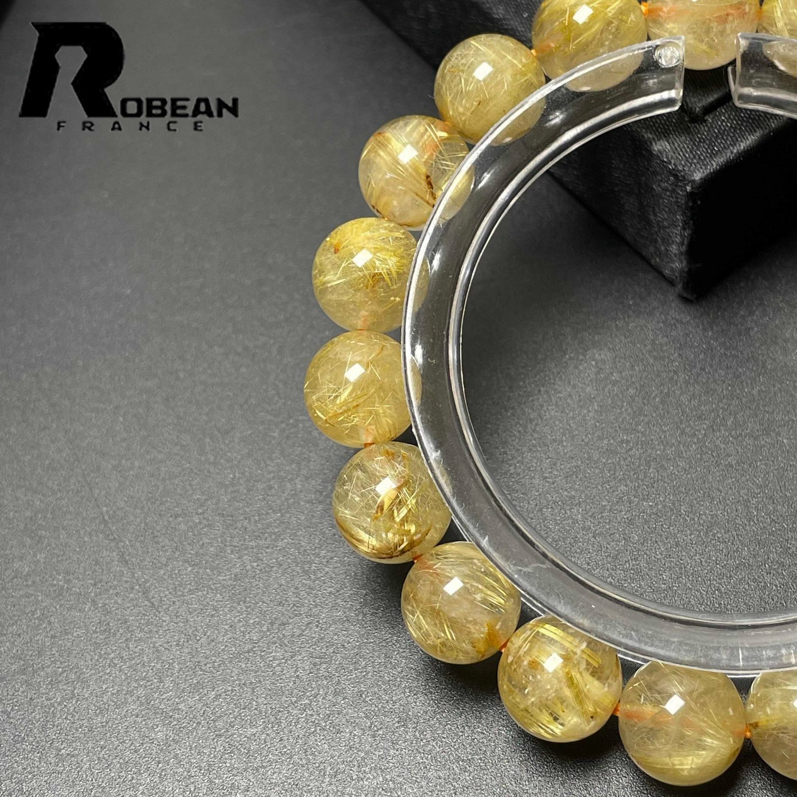 極！満針ルチルクォーツブレスレット EU製 絶賛 ☆ROBEAN・極!極満針ルチルクォーツ レア 限定一点 定価150