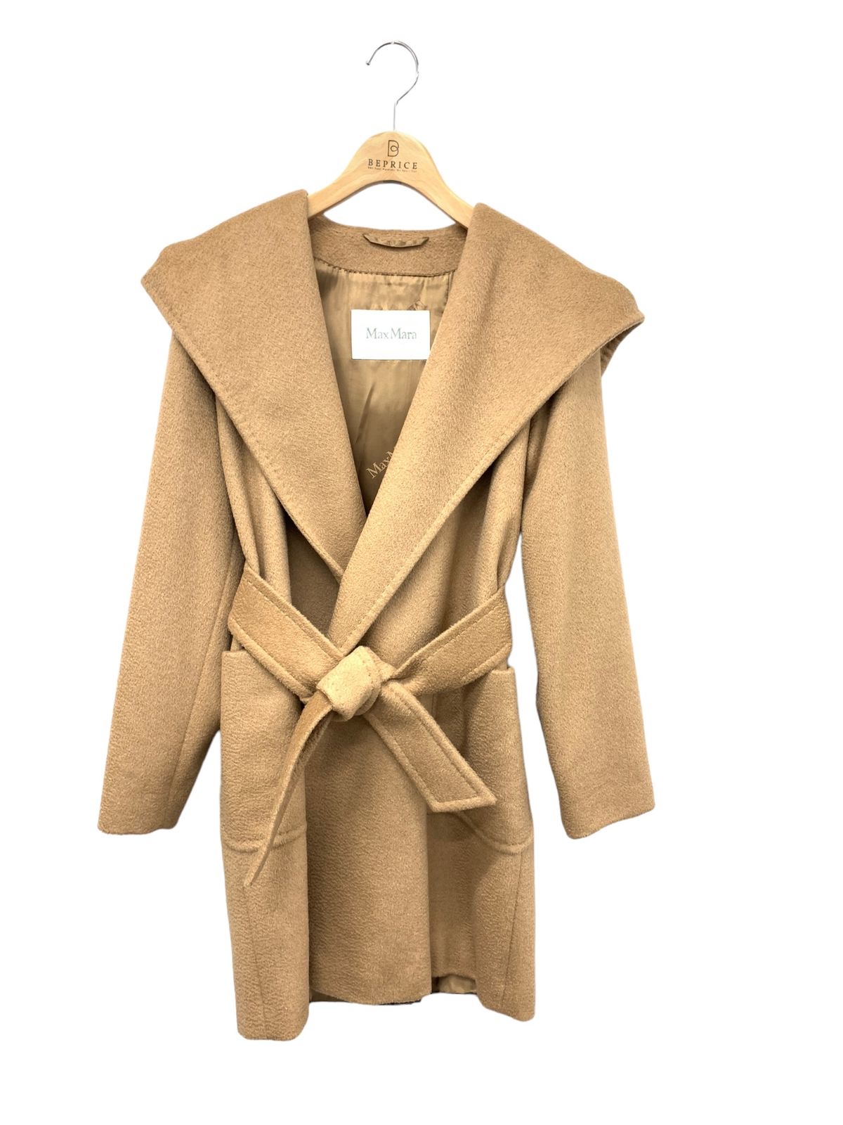 マックスマーラ リアルト　キャメル　ベージュ　サイズ38 コート Max Mara キャメルフーデッドコート 【リアルト】 38