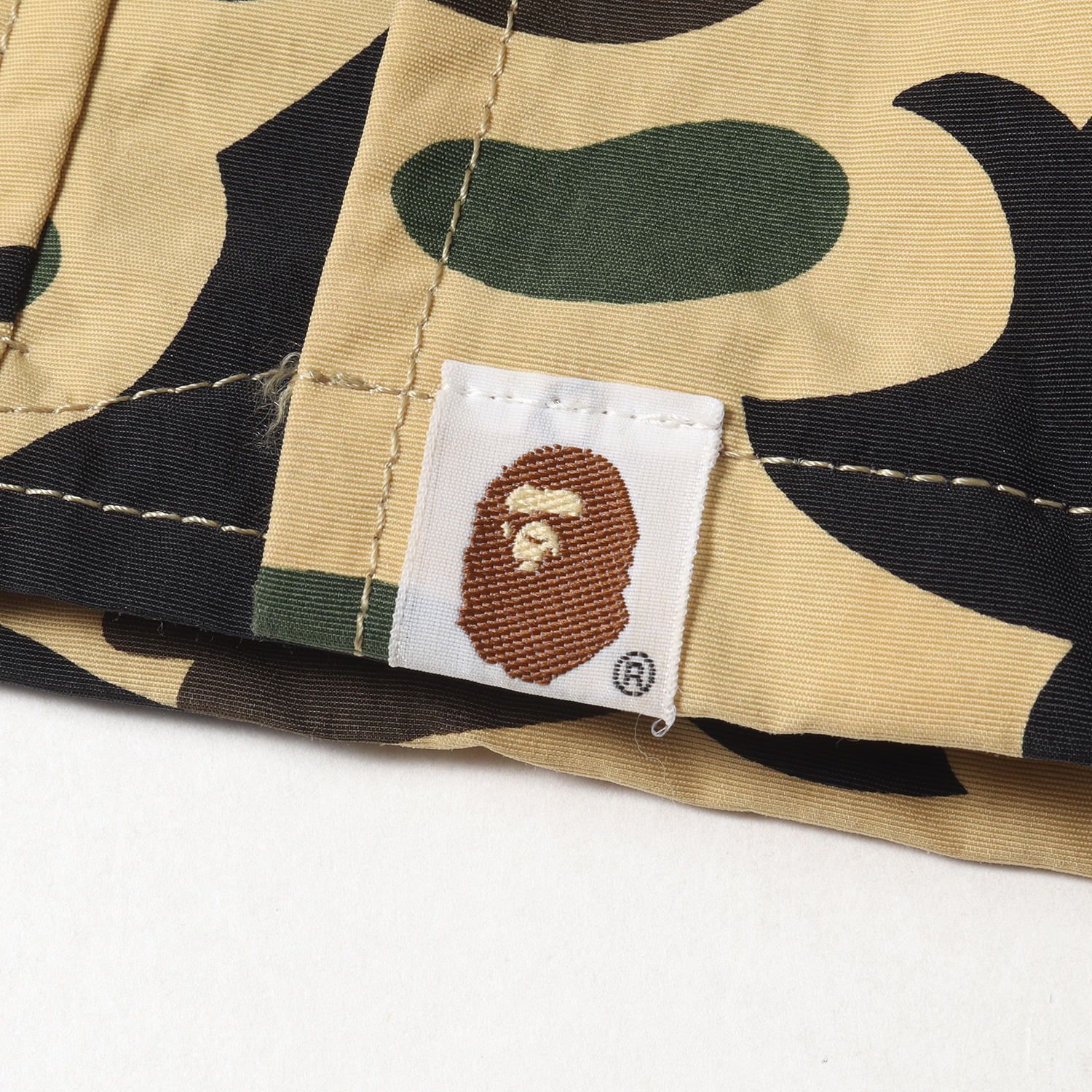 A BATHING APE ア ベイシング エイプ ジャケット サイズ:L 00s コヨーテファー付き 1stカモ 猿迷彩 N-3B ジャケット  イエローカモ アウター コート ブルゾン ストリート ブランド