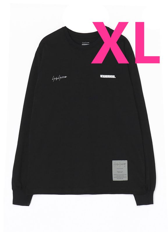 新品✨ネイバーフッド x ヨウジヤマモト プリントロングスリーブTシャツ Black，XL