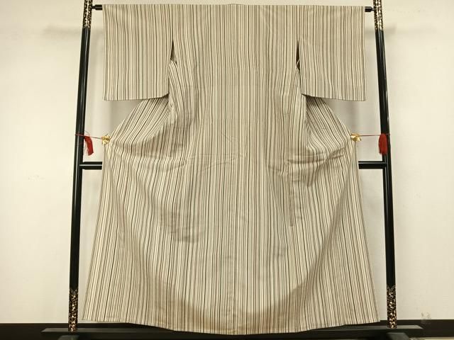 平和屋着物▽本塩沢　単衣　縞　正絹　逸品　AABA7739fy 平和屋着物▽本塩沢 単衣 縞 正絹 逸品 AABA7739fy - メルカリ