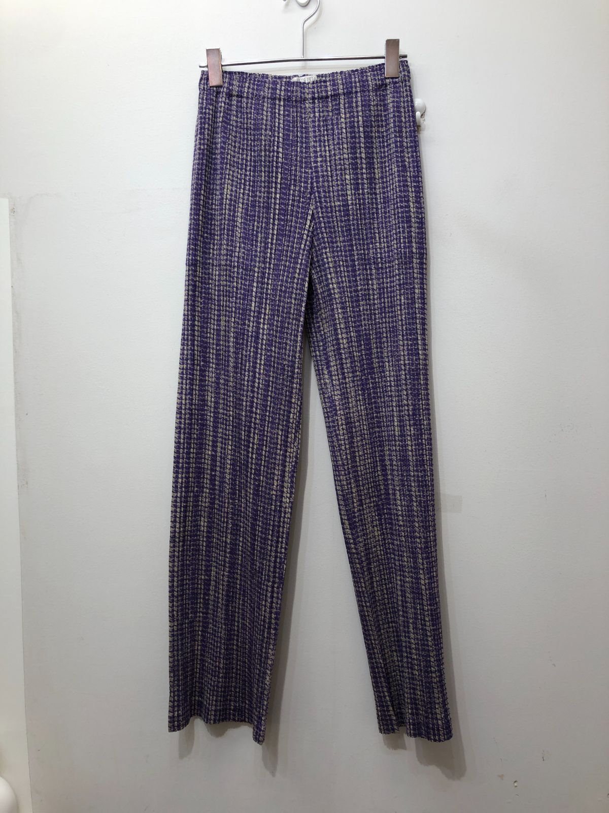 529 PLEATS PLEASE プリーツプリーズ イッセイミヤケ 千鳥格子柄パンツ ２ パープル
