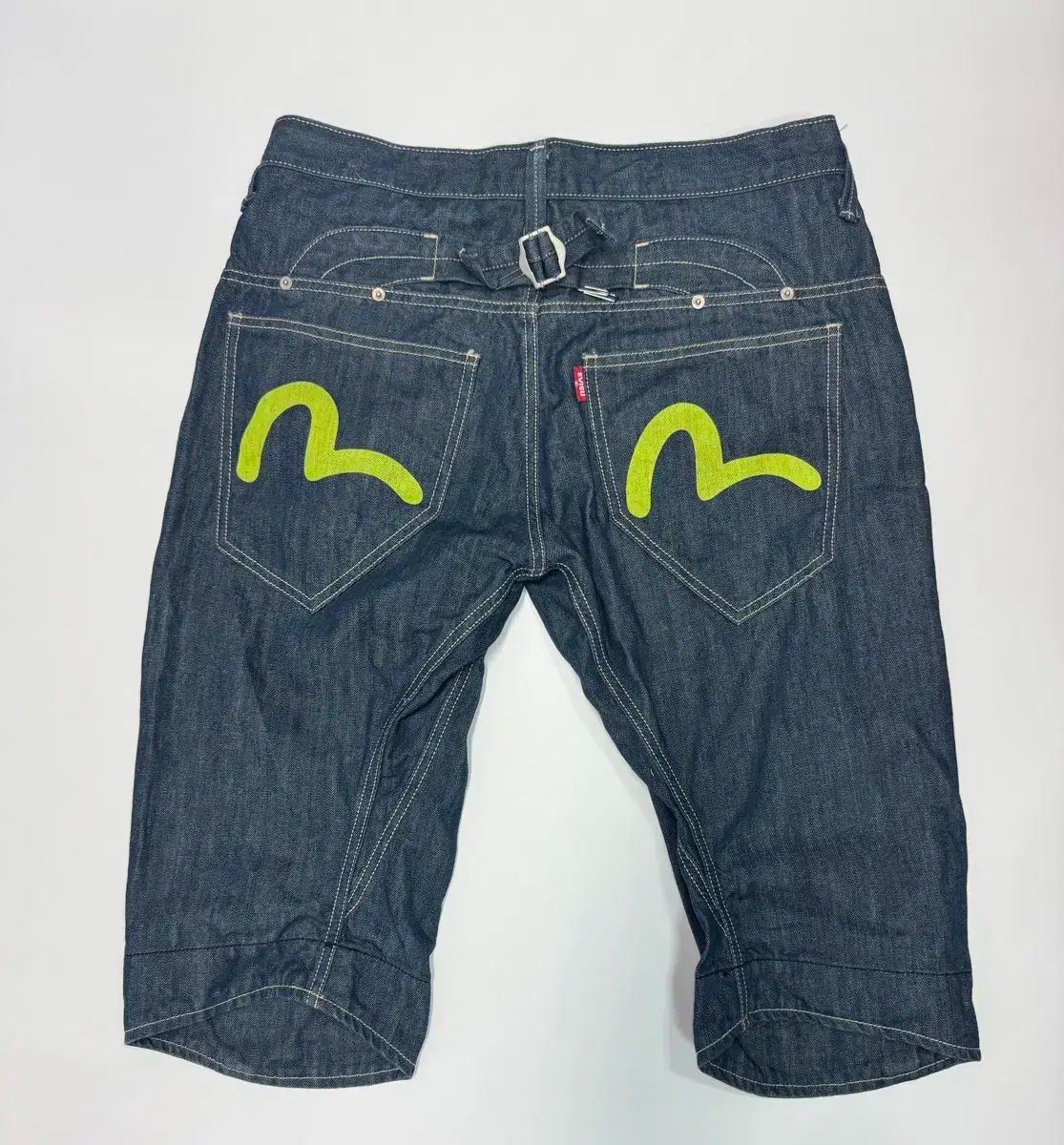 EVISU(エヴィス) 緑 カモメ バミューダ デニムパンツ - メルカリ