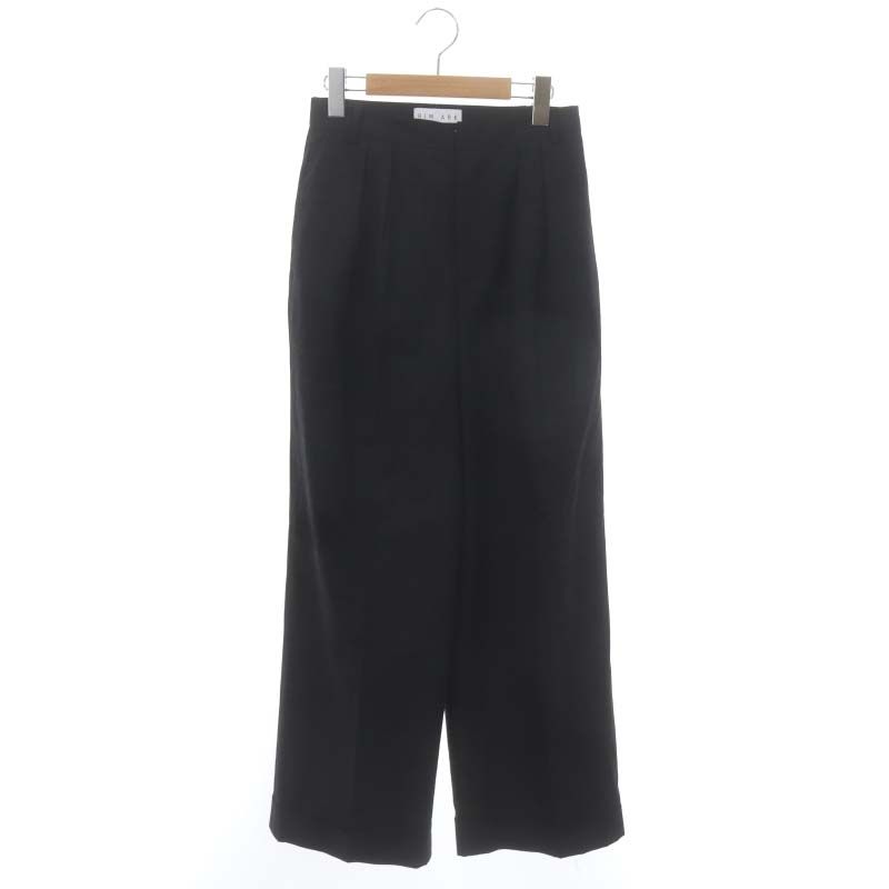 リムアーク rim.ark 21AW Traditional check PT パンツ チェック ワイド タック ジッパーフライ ウール 36 チャコールグレー オフホワイト |DO OS PN