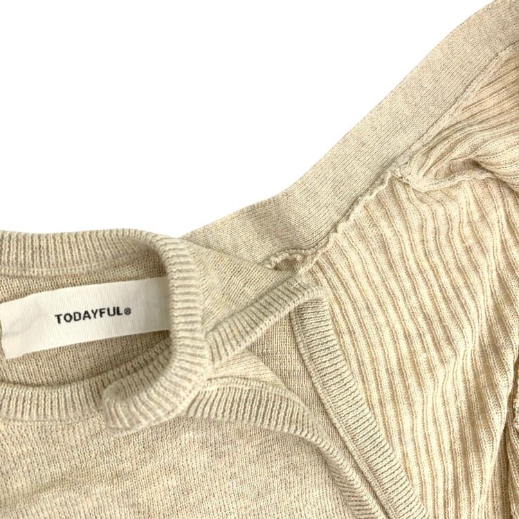 TODAYFUL トゥデイフル Layered Knit Cardigan レイヤードニットカーディガン アメスリタンクトップ ベージュ F 12010501 TODAYFUL トゥデイフル Layered Knit Cardigan レイヤードニット