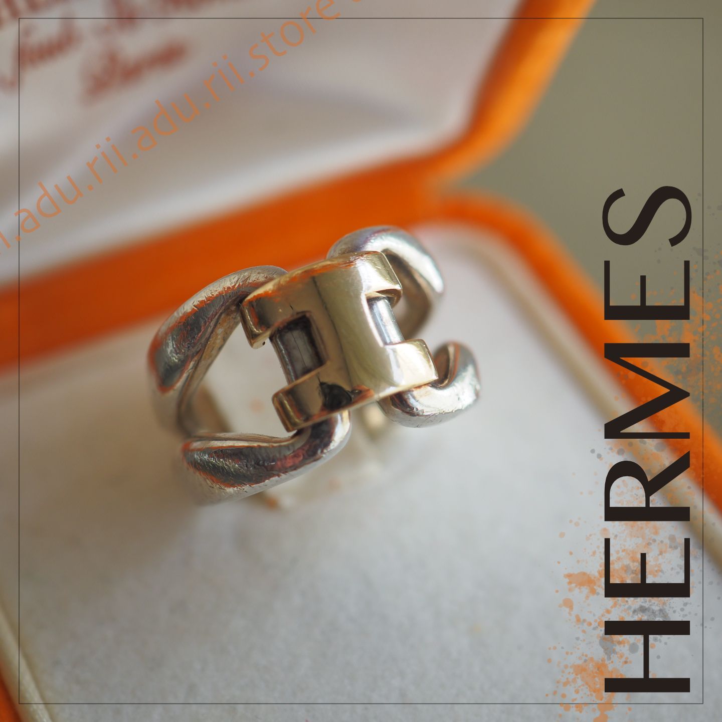 良品☆ エルメス HERMES オランプ リング H 指輪 シルバー ゴールド 