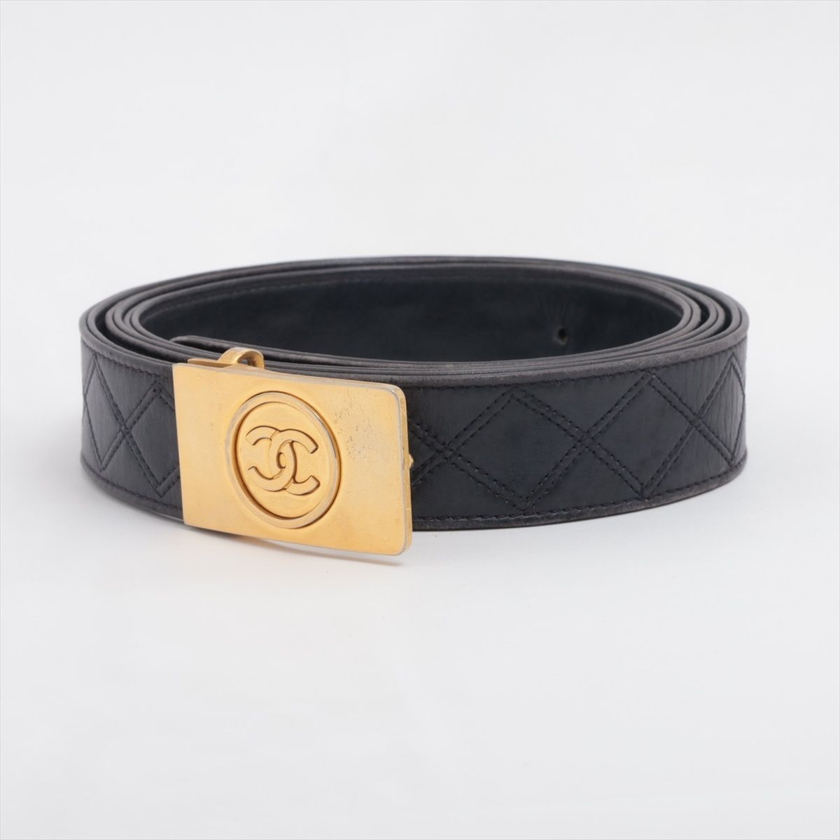 CHANEL/シャネル マトラッセ ココマーク ベルト ブラック 105