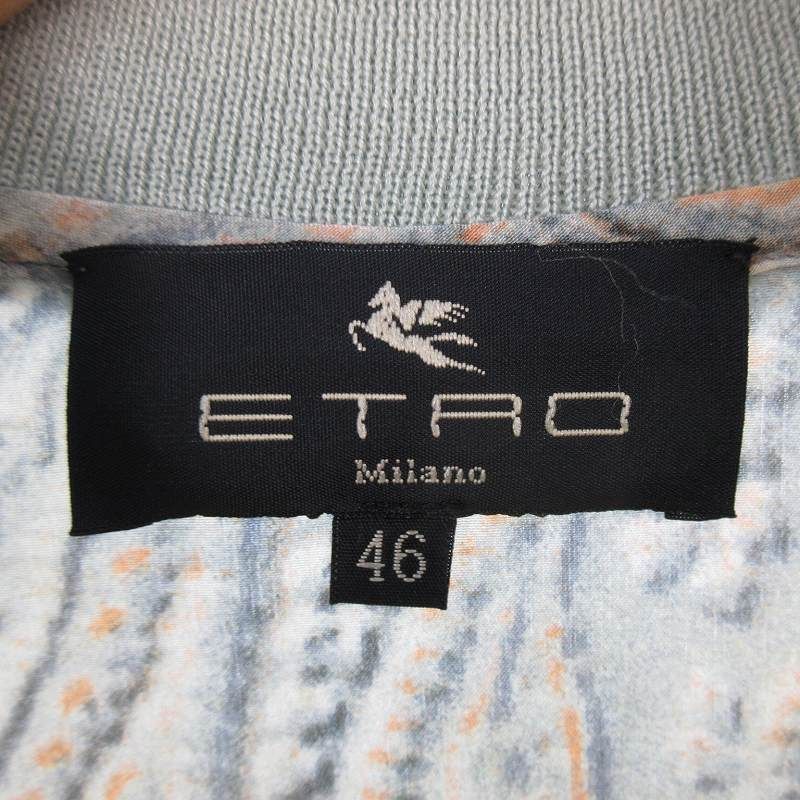 エトロ ETRO ポロシャツ 半袖 ペイズリー柄 シルク グリーン