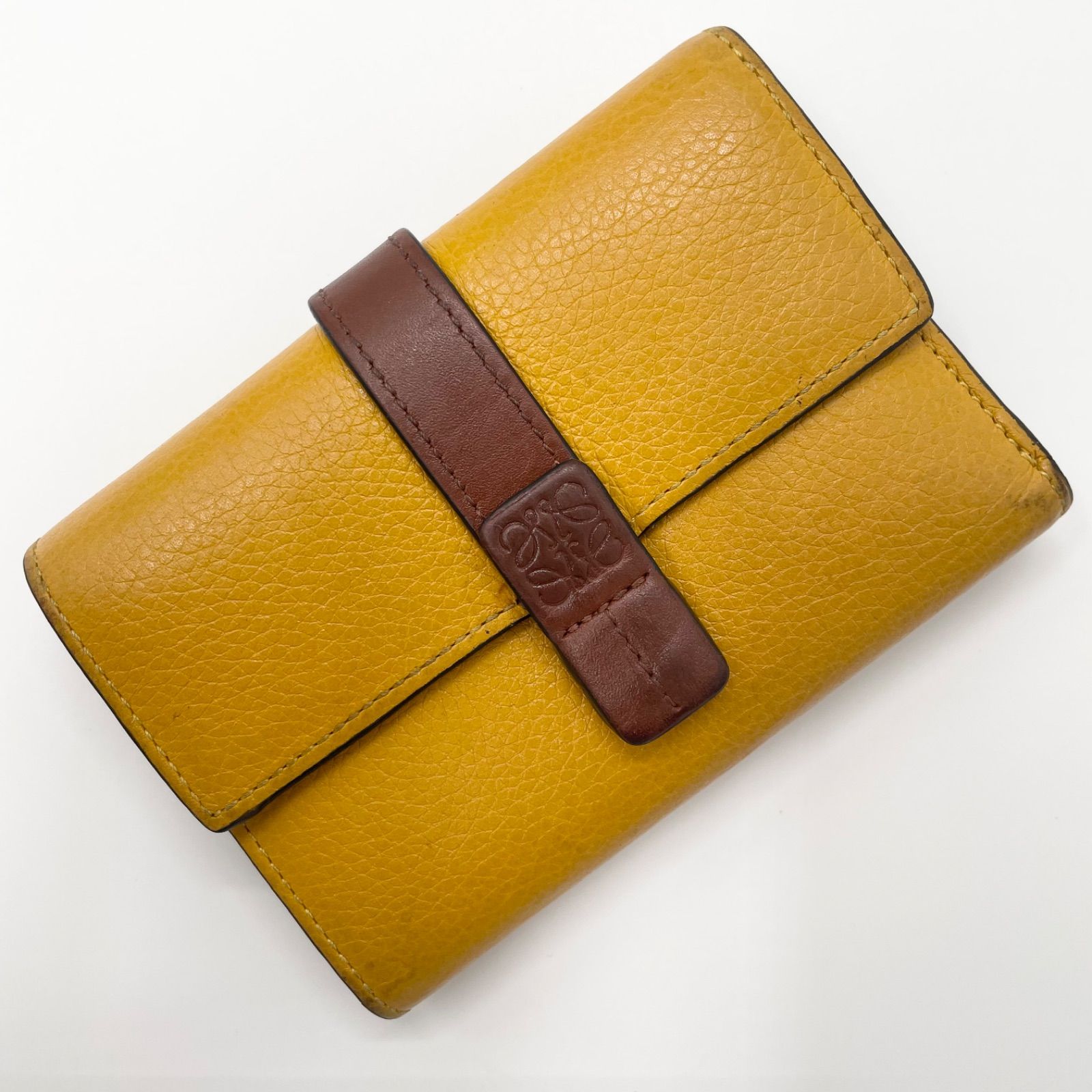 ロエベ 財布 三つ折りトライフォールド ウォレット ライトオーツ×ハニー