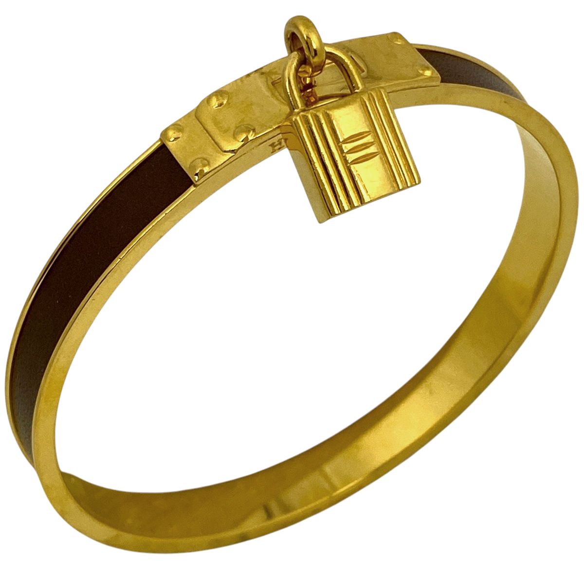 エルメス HERMES ケリー バングル 腕輪 カデナ ブレスレット GP レザー