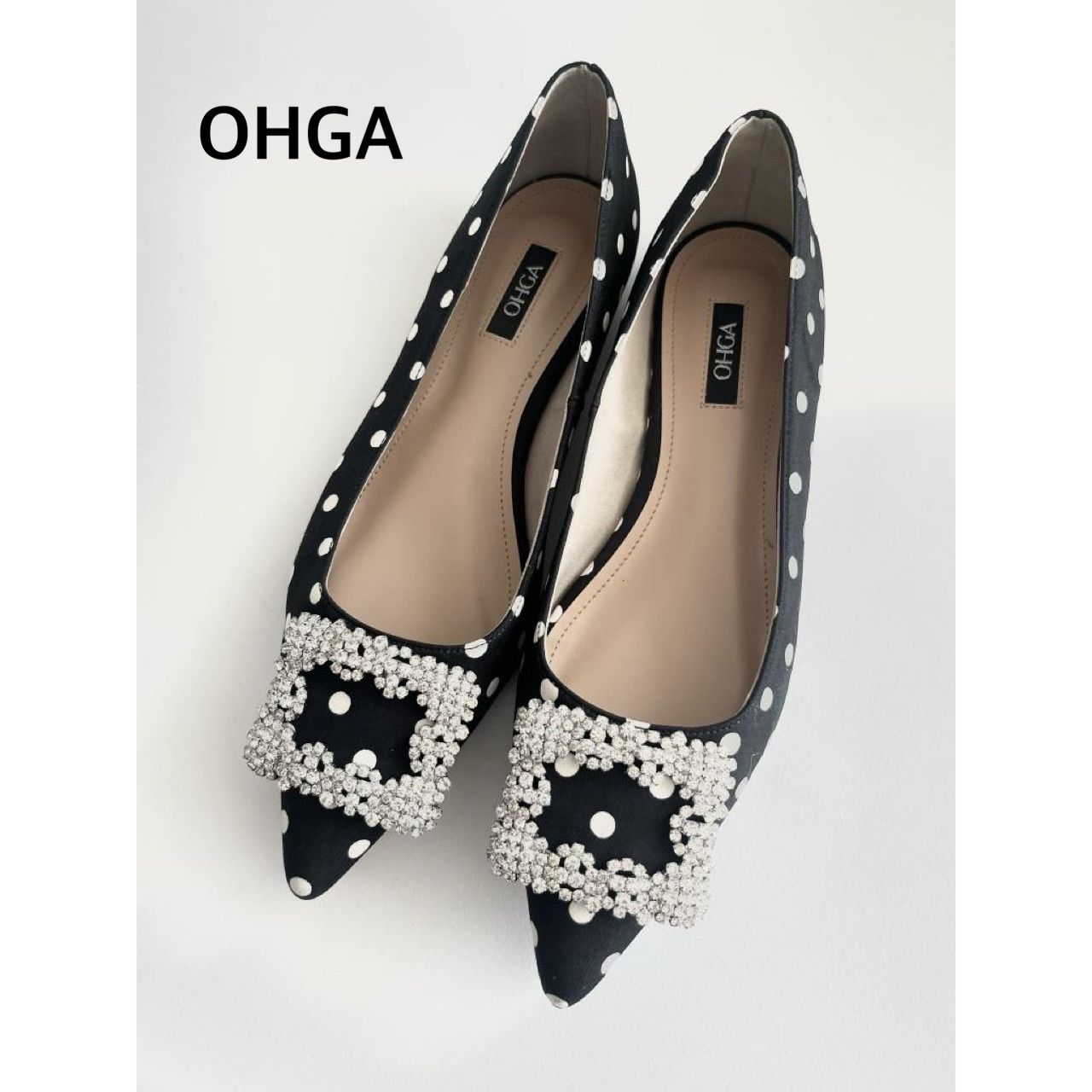 【新品】OHGA バックルパンプス 新品】OHGA バックルパンプス 日本製】OHGA オーガ ビジューバックル