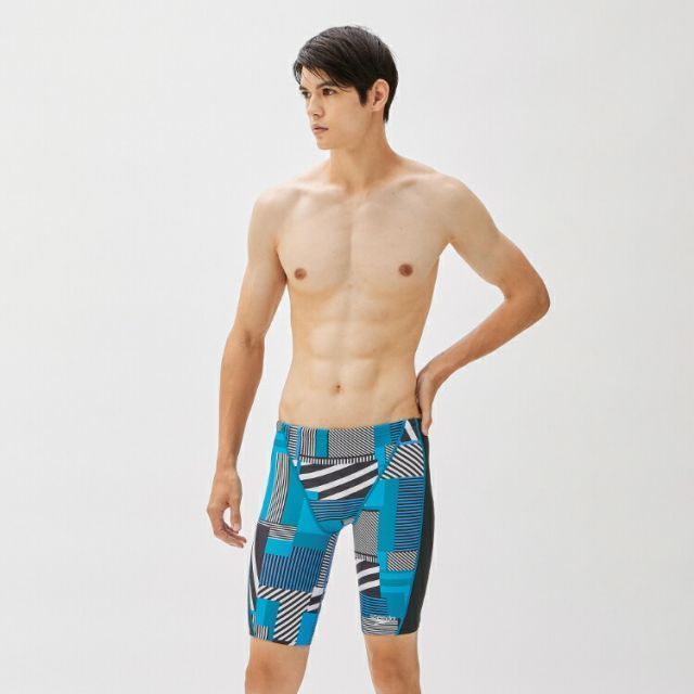 speedo スピード NOSTALGIC-S T-JAM ブルー Oサイズ ST62307 BL | スポーツ 運動 スポーツ用品 水着 スイムウェア ニースキン オールインワン メンズ 男性 トレーニング アクティブスイマー 練習用 耐塩
