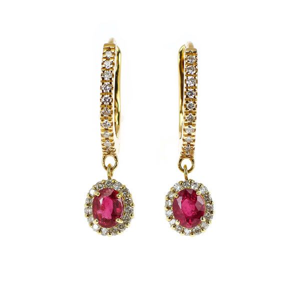 K18YG ルビー ダイヤモンド ピアス 0.93ct D0.38ct - メルカリ