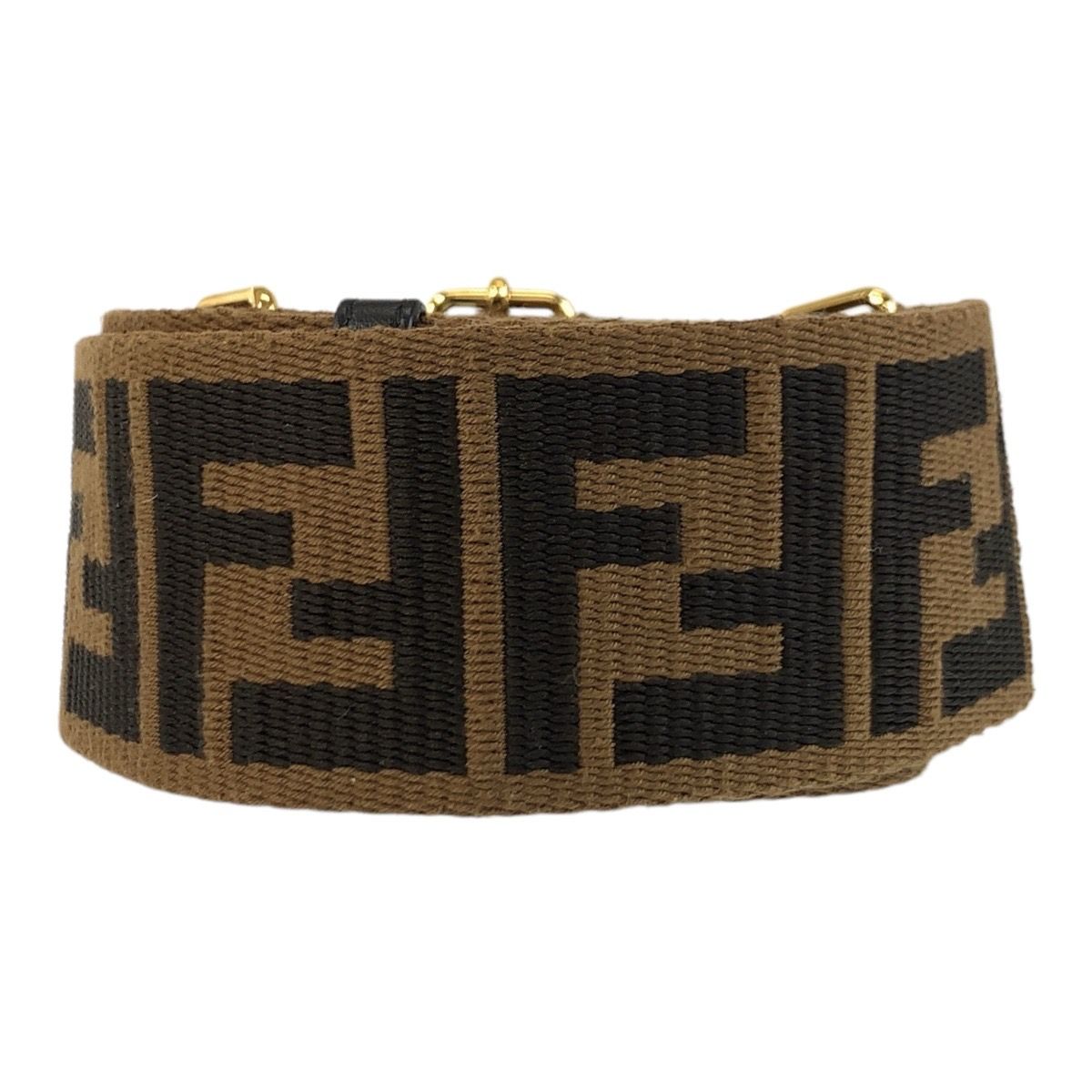 美品 FENDI フェンディ ズッカ ブラウン ゴールド金具