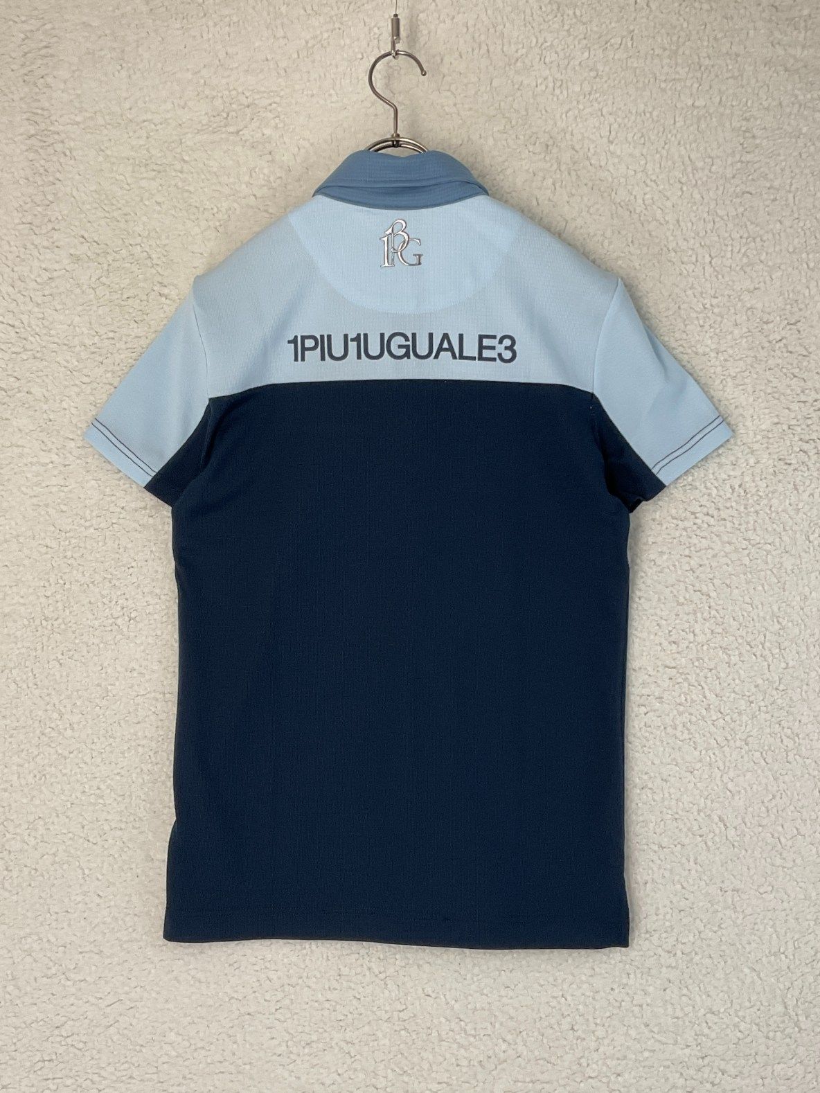 海外輸入 インボイス 未使用 POLO S/S ブルー×ネイビー 4 GOLF×戸賀敬城 1PIU1UGUALE3 メンズウェア