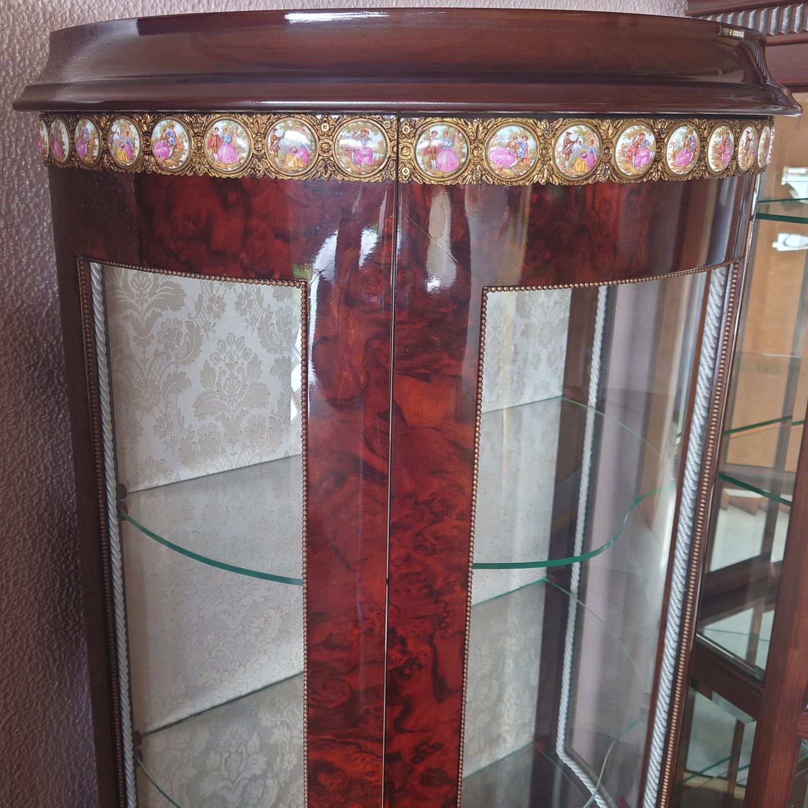 スペイン アンティーク飾り棚 マホガニーローズウッド キャビネット スペイン アンティーク飾り棚 マホガニーローズウッド キャビネット