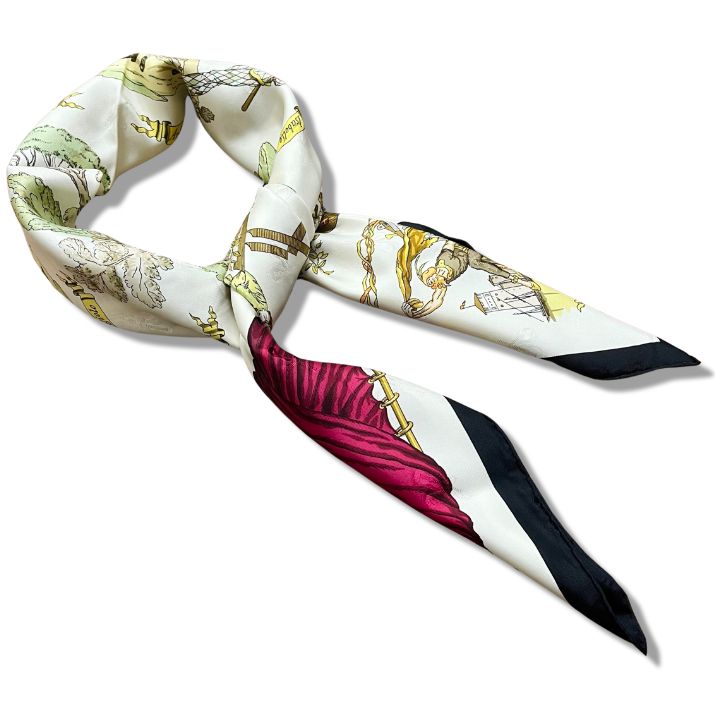 極希少 美品 エルメス カレ90 イタリアのコメディ シルク スカーフ ...