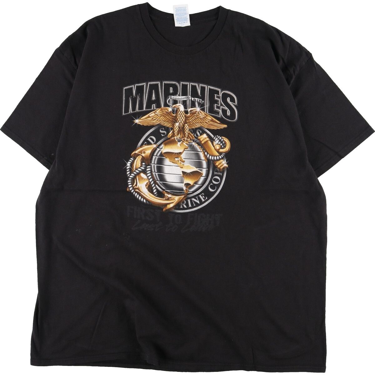 古着 デルタ DELTA BLACK INK MARINES プリントTシャツ メンズXL