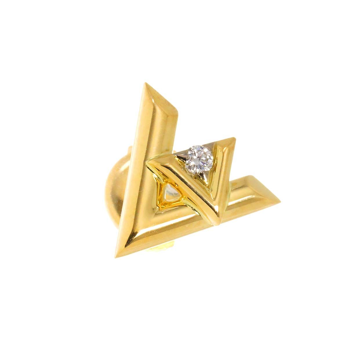 LOUISVUITTONルイ・ヴィトンピアス　片方 ルイ ヴィトン LOUIS VUITTON ヴォルト ワン ダイヤ ピアス K18 YG 750