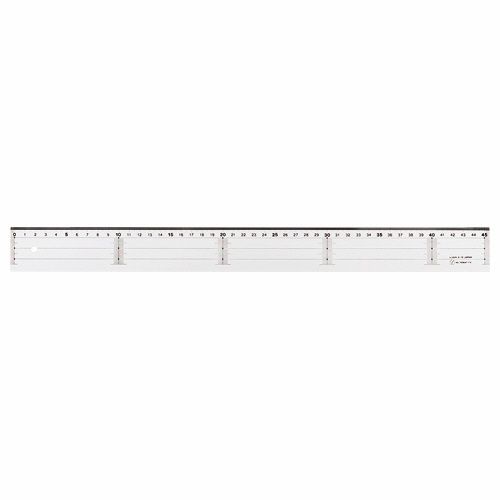（まとめ買い）ライオン事務器 アクリル直線定規 目盛り45cm A-15 270-09 【5個セット】