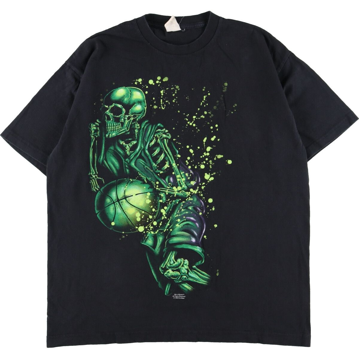 古着 90年代 UNKNOWN ドクロ柄 スカル柄 プリントTシャツ メンズXL 