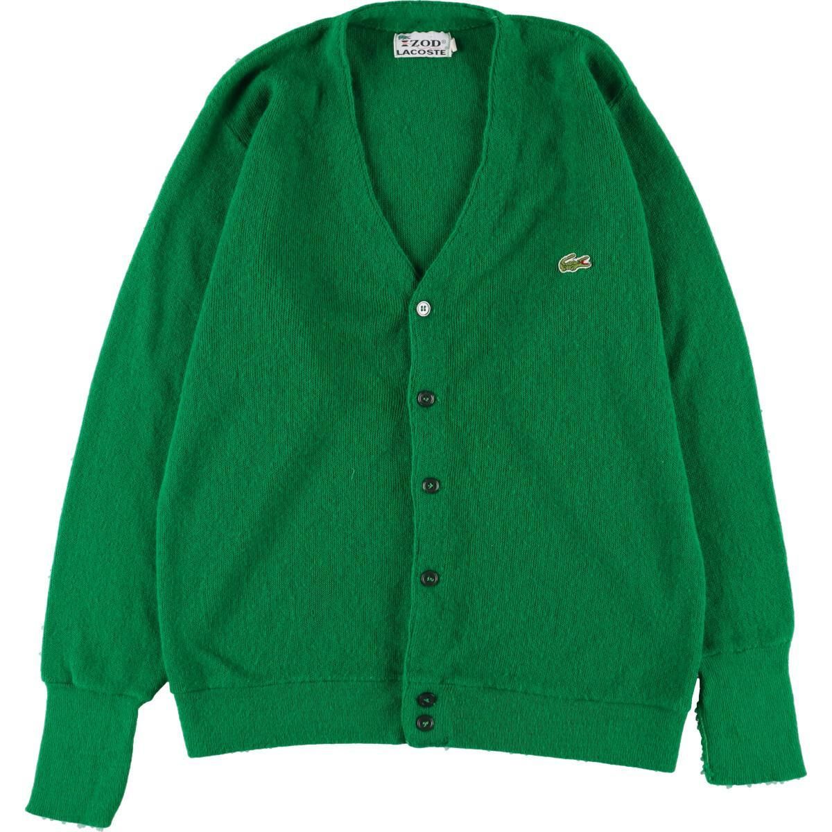 古着 70年代 ラコステ LACOSTE IZOD アクリルニットカーディガン