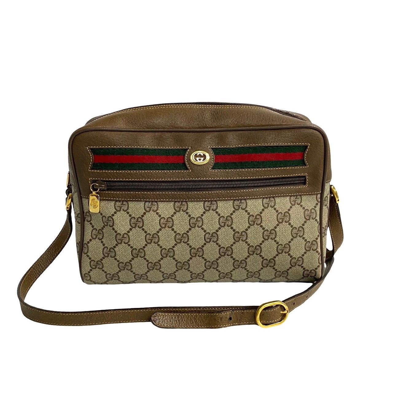 未使用保管品 GUCCI グッチ オールドグッチ ヴィンテージ シェリーライン GG ロゴ 金具 レザー ショルダーバッグ ブラウン 15496 -  メルカリ