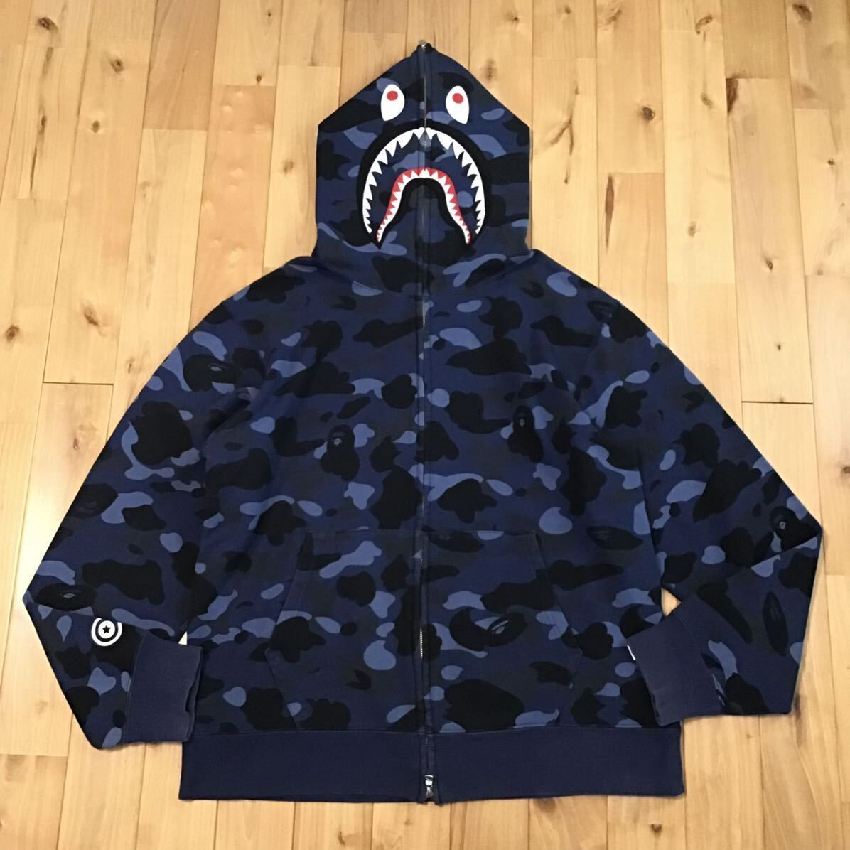 ☆2XL☆ Blue camo シャーク パーカー shark full zip hoodie a  