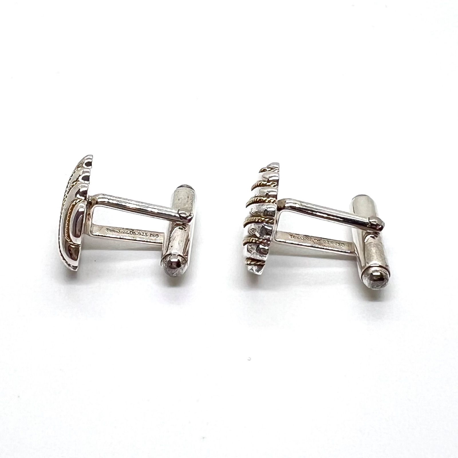 美品☆ Tiffany & Co. ティファニー カフス シルバー 925 750 コンビ 