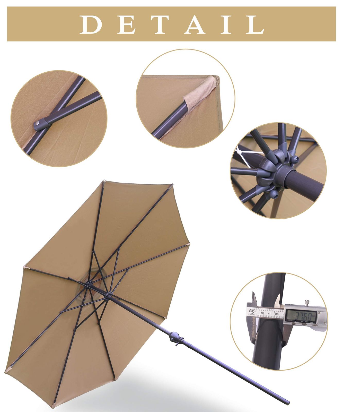 庭 テラス ガーデニング アウトドア ビーチパラソル ハンドル開閉 ビーチ 鉄製 キャンプ 撥水 日傘 uvカット 270cm 折りたたみ ガーデンパラソル 日よけ パラソル