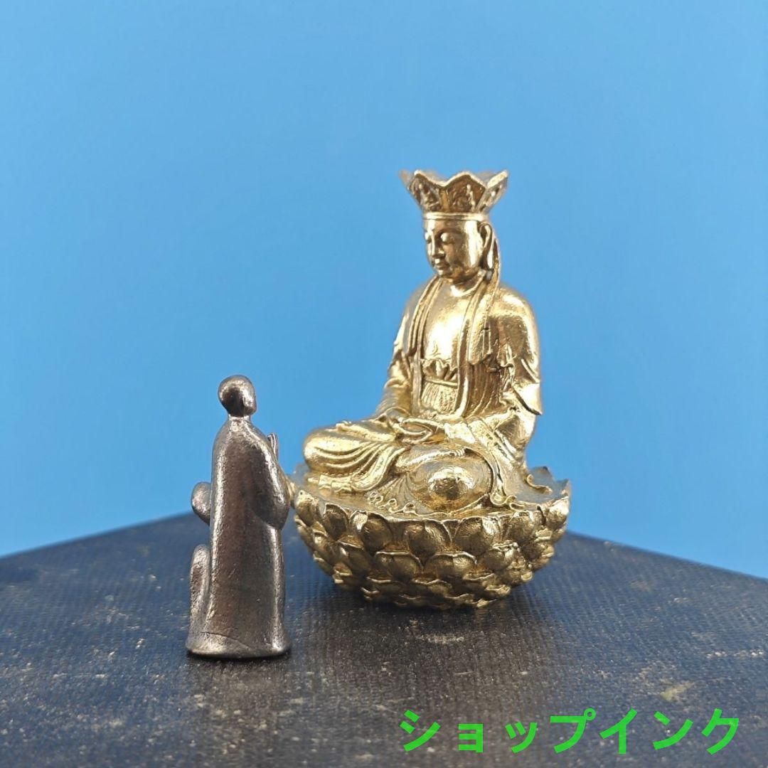銅細工 坐禅無量仏像 仏教美術 置物 装飾品 工芸品 美術品 銅 細工 仏教美術 玄奘参詣準提菩薩仏像 禅意茶道 置物 装飾品