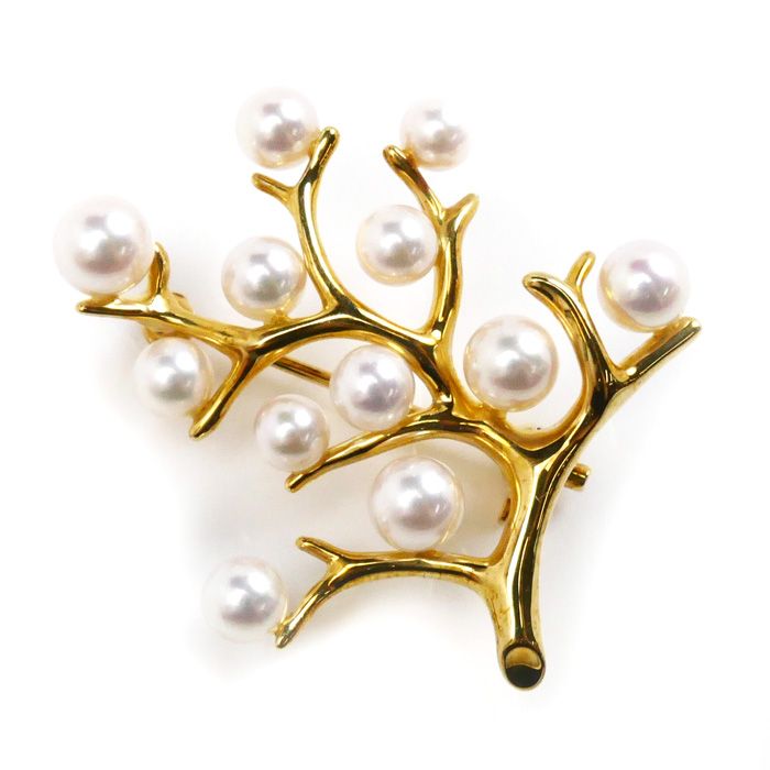 【美品】ミキモト 幸福の木 MIKIMOTO Kofuku no ki ブローチ MIKIMOTO ミキモト K18YG イエローゴールド 幸福の木 Kofuku no