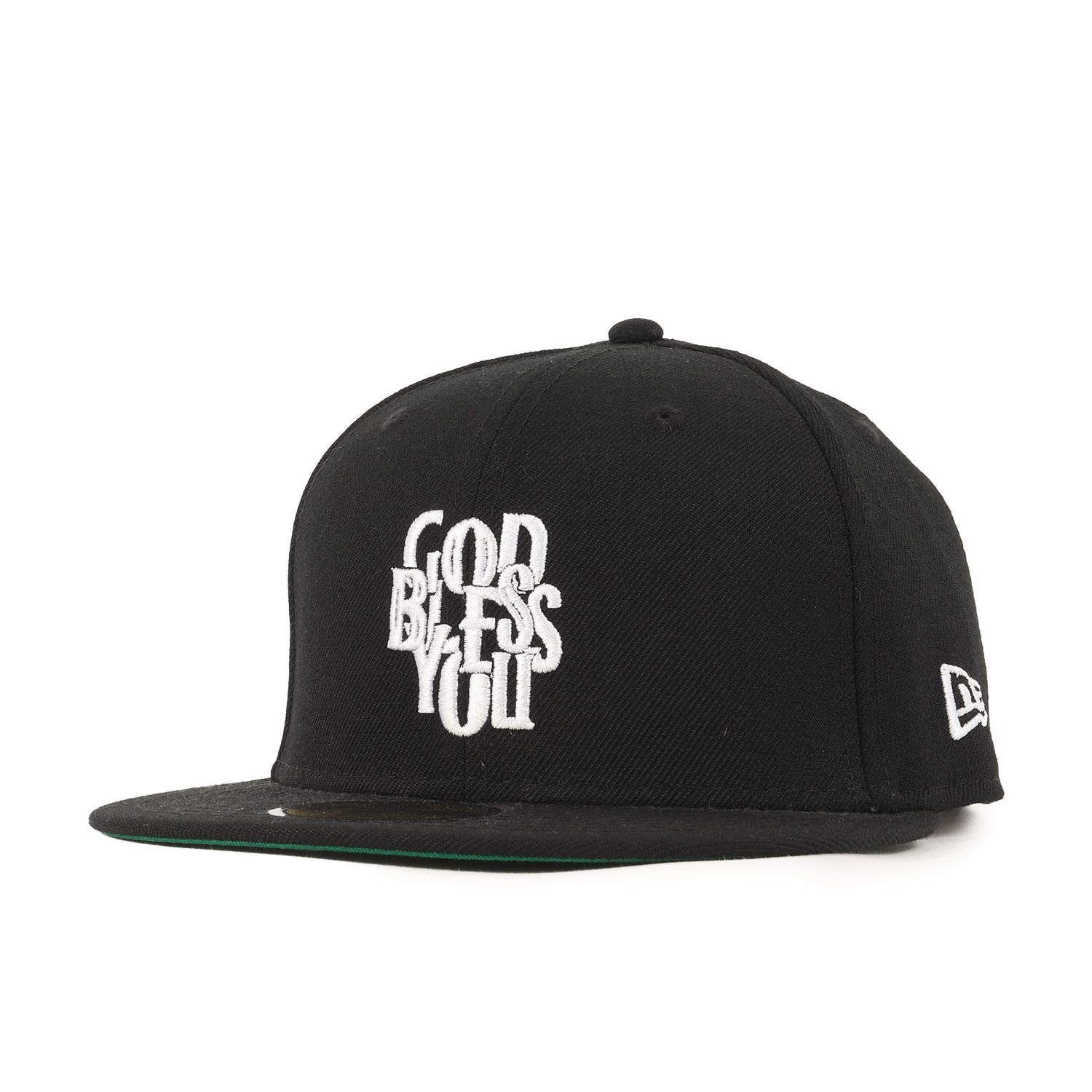 美品 EXAMPLE エグザンプル キャップ サイズ:7 1/4(57.7cm) NEW ERA GOD BLESS YOU ロゴ刺繍 ベースボールキャップ ブラック 黒 帽子【メンズ】