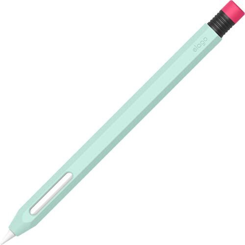 Apple Pencil 第2世代_ミント 【elago】 Apple Pencil 第2世代 対応 ケース かわいい 鉛筆 デザイン 握りやすい 滑り止め グリップ シリコン 保護 カバー 充電 ペアリング ダブルタップ [ アップルペン