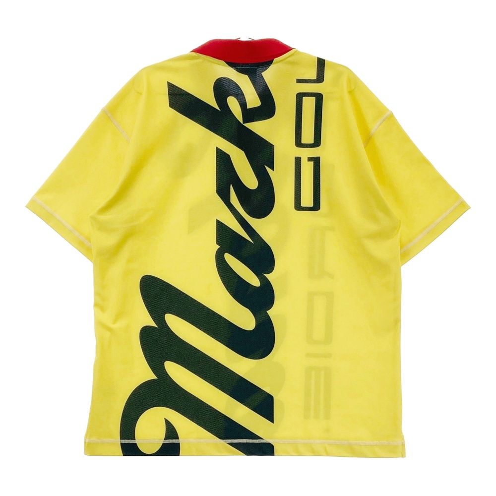 サイズ 50 MARK LONA マークアンドロナ モデル 半袖ポロシャツ ビッグロゴ イエロー系 ゴルフウェア メンズ ストスト