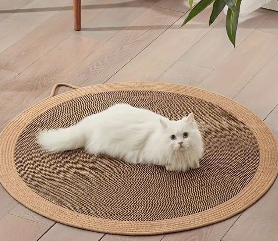 通気性猫マット 夏の冷却効果 シザルロープ製 床保護クッション 爪とぎ防止 洗えるデザイン リビングルーム対応 ペット快適空間 min