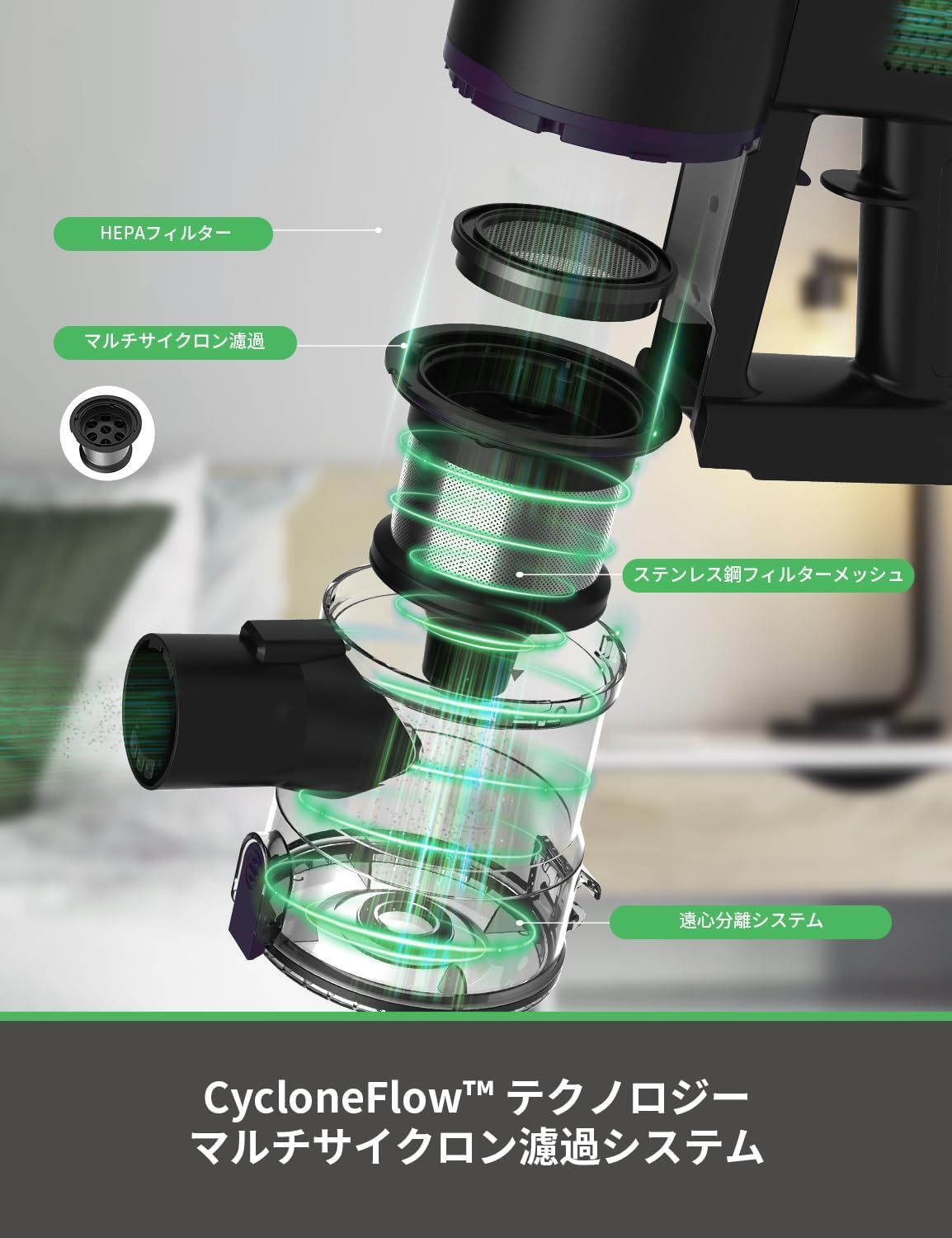 掃除機 コードレス 28KPa強力吸引 V8PRO コードレス掃除機 【公式通販】