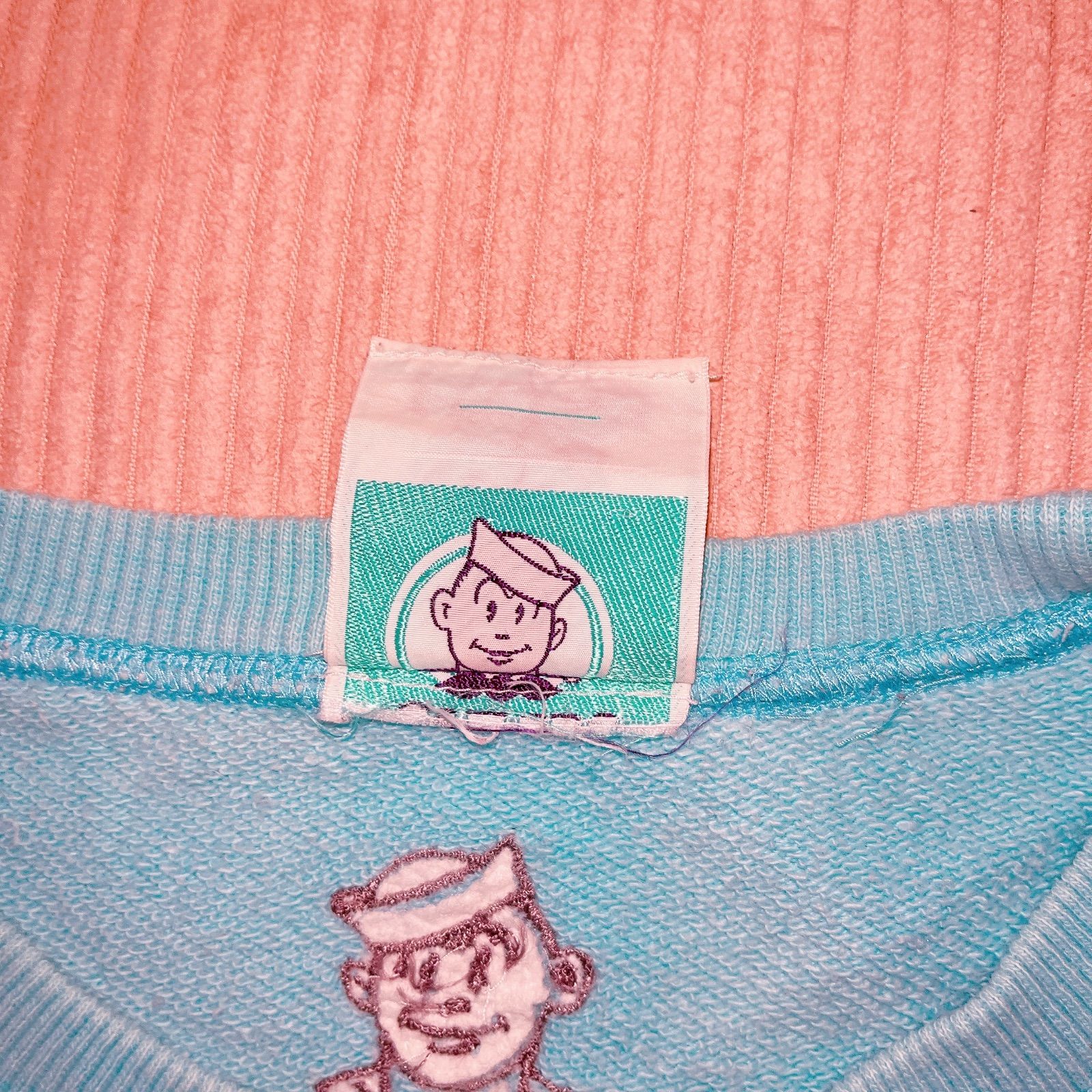 【新品未開封】セーラーズ　アメリカンパステルフラッグトレーナー アメリカンパステルフラッグトレーナー ピンク×水色【4】size