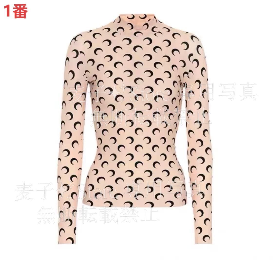 MARINE SERRE タートルネック長袖 M MARINE SERRE Marine Serre マリーン セル ロンT カットソー