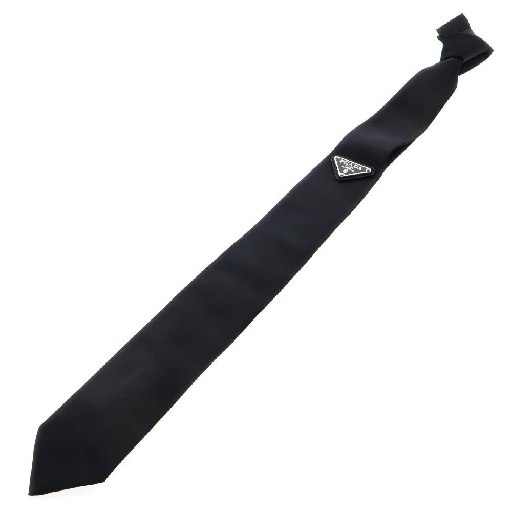 PRADA プラダ 21SS Re-Nylon Gabardine Tie 三角ロゴプレート リナイロン ギャバジン ネクタイ ブラック UCR77 S202 1WQ8 PRADA (プラダ) 21SS Re-Nylon Gabardine Tie 三角ロゴプレート