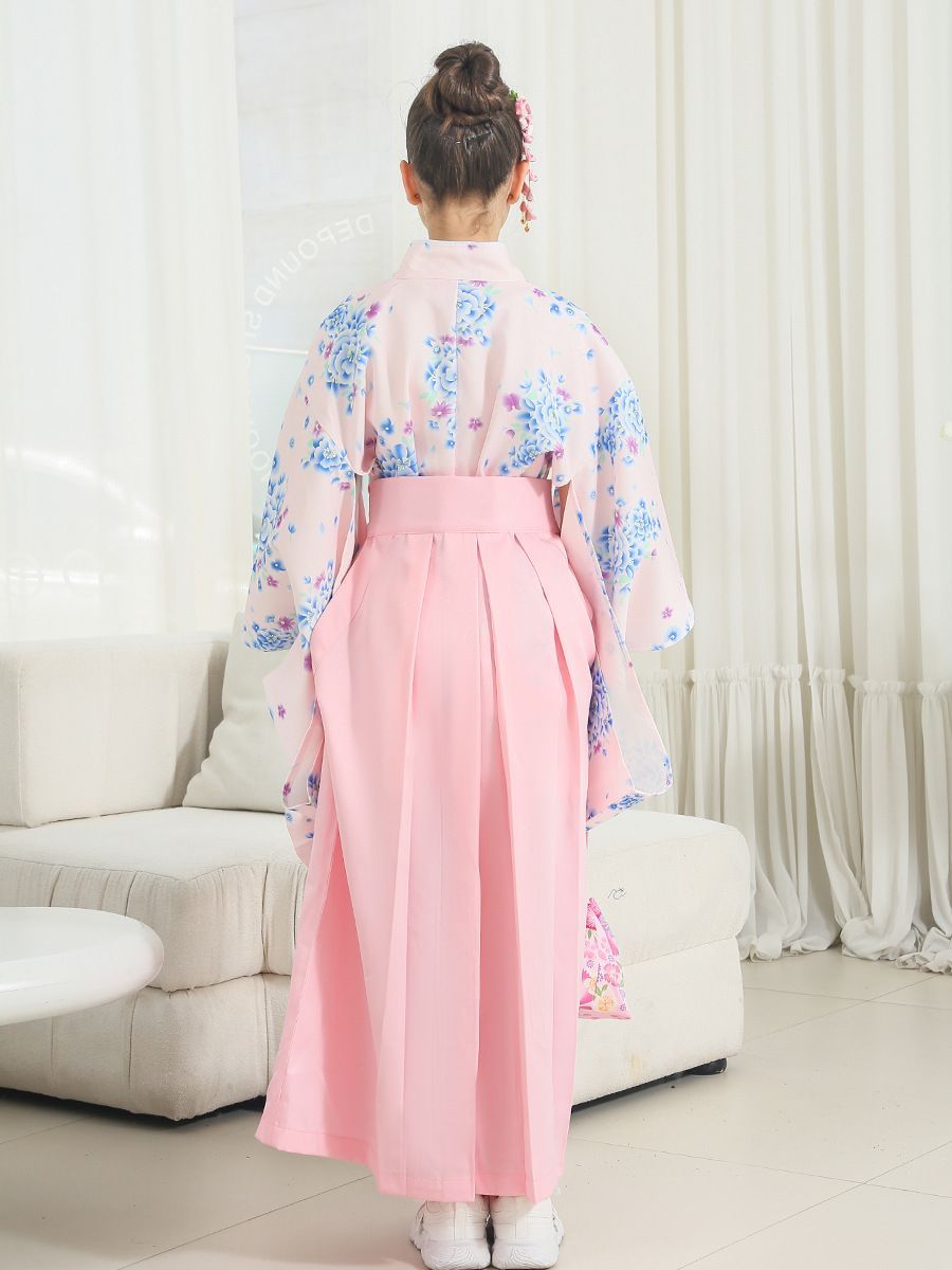 着物 袴セット女の子 ジュニア 4点セット 単衣 袴 ハンドバッグ 髪飾り 卒業式 STEELWINDOWSANDDOORS_COM