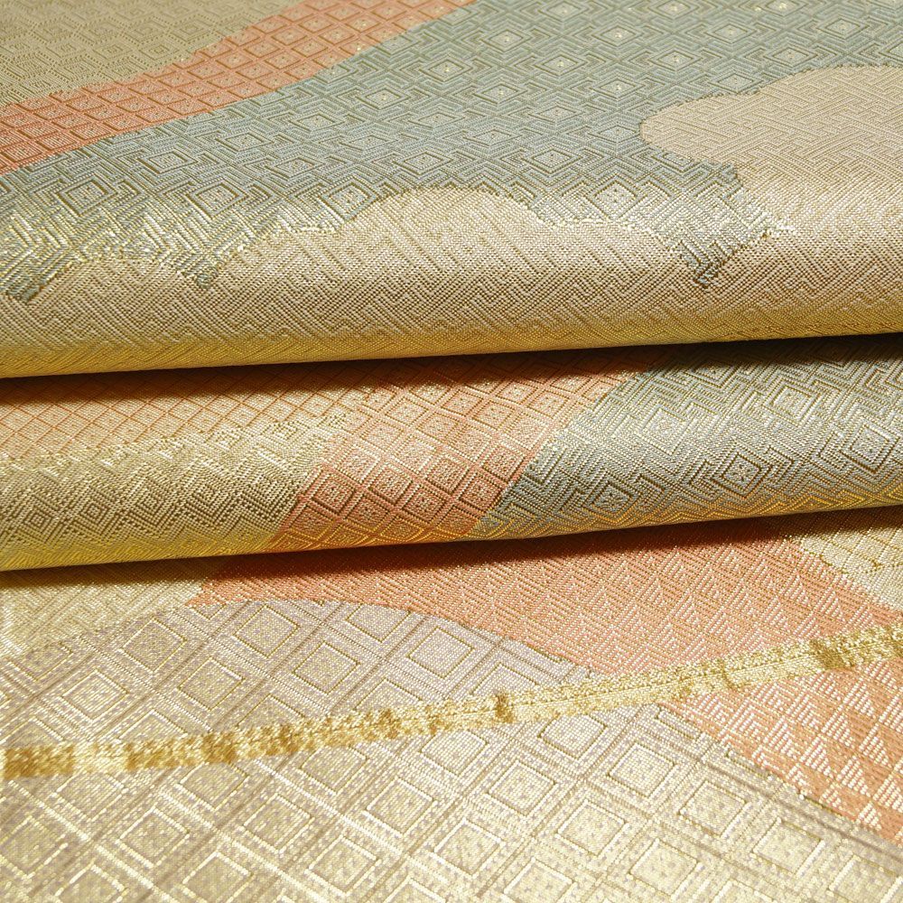 夏物 袋帯 中古 リサイクル 正絹 フォーマル 六通 花模様 秋草