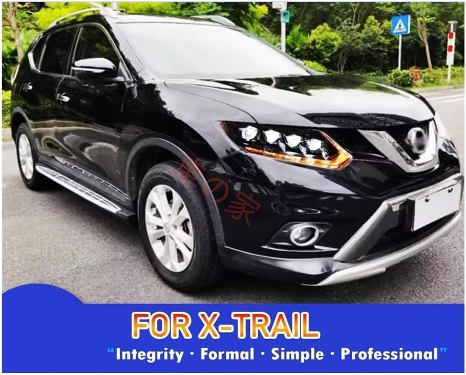 ヘッドランプ照明 Nissan X-trail 2014-2016 ヘッドライト DRL ターンシグナル ハイビーム エンジェルアイ プロジェクターレンズ 自動車ヘッドライトアセンブリ 交換用 FFCRYSTALESIA_COM