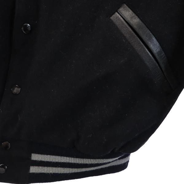 コディアック バック刺繍 長袖 レザー切替 スタジャン L ブラック  
