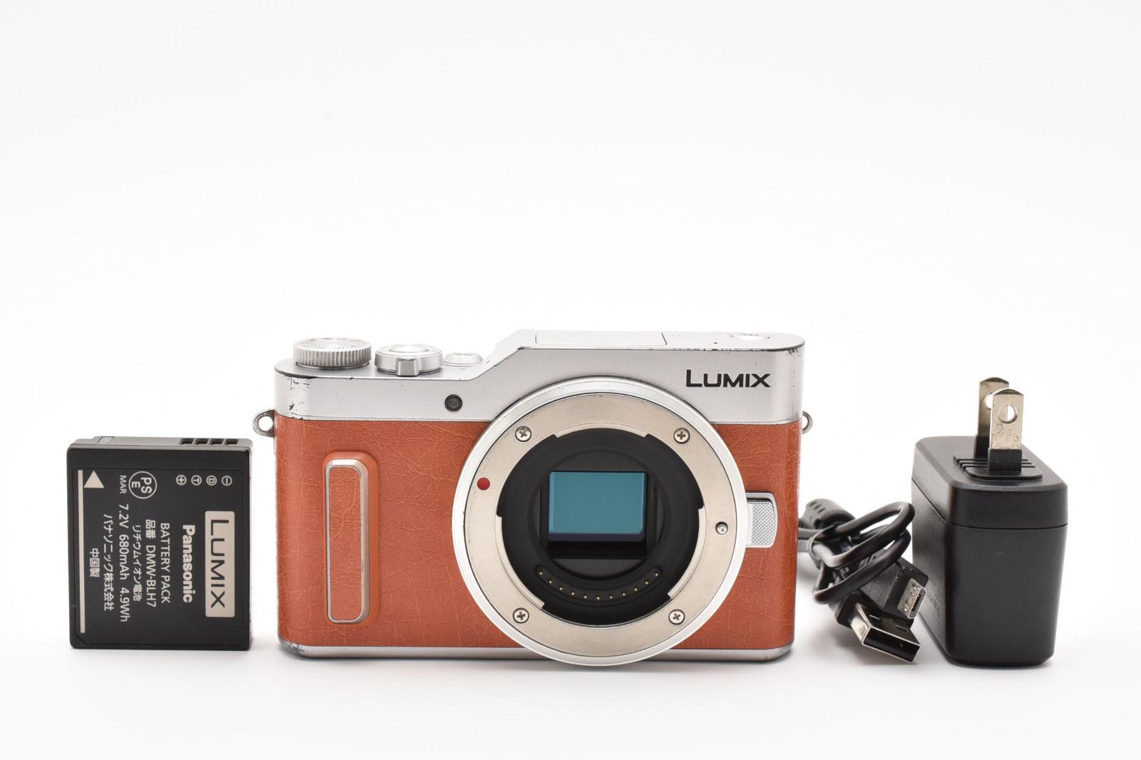 良品 Panasonic DC-GF10 ボディ オレンジ バッテリーチャージャー 