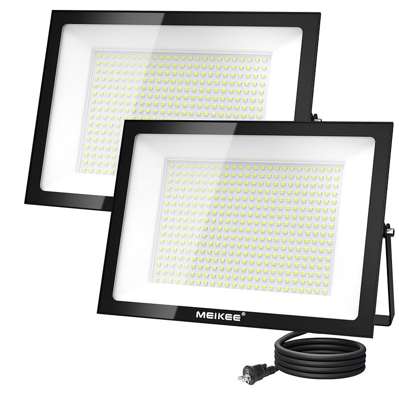 MEIKEE 200W 超薄型 2個セット LED投光器 作業灯 超高輝度 昼光色 6500K 20000LM 省エネ 豪雨対応 IP66防水 2000w相当 5万時間点灯 13年間耐久度 省エネ 120°広角 看板灯 駐車場 ガレージ 体育館用 倉庫照明