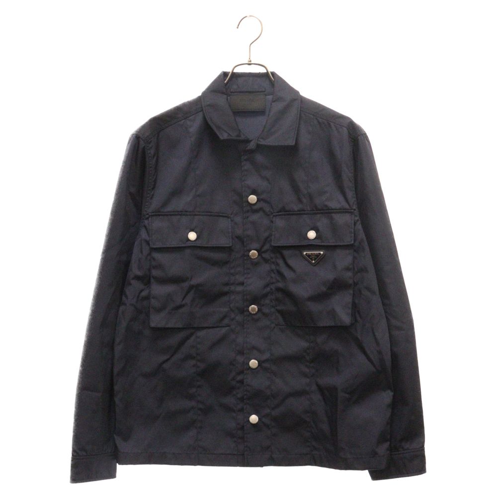 PRADA (プラダ) TRIANGULAR LOGO POCKET Re-NYLON SHIRT JACKET トライアングルロゴ ポケット  ナイロン シャツジャケット ネイビー SGC151 S231 1WQ8 - メルカリ